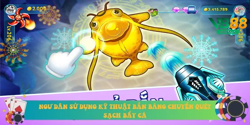 Ngư dân sử dụng kỹ thuật bắn băng chuyền quét sạch bầy cá