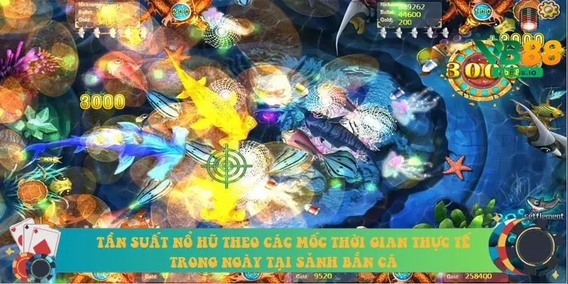 Tần suất nổ hũ theo các mốc thời gian thực tế trong ngày tại sảnh bắn cá