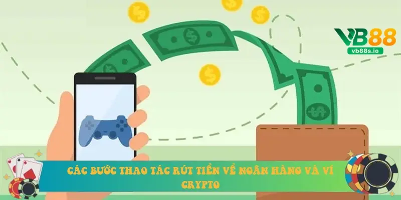 Các bước thao tác rút tiền về ngân hàng và ví Crypto