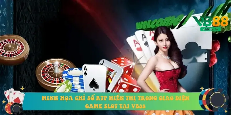 Minh họa chỉ số RTP hiển thị trong giao diện game slot tại VB88